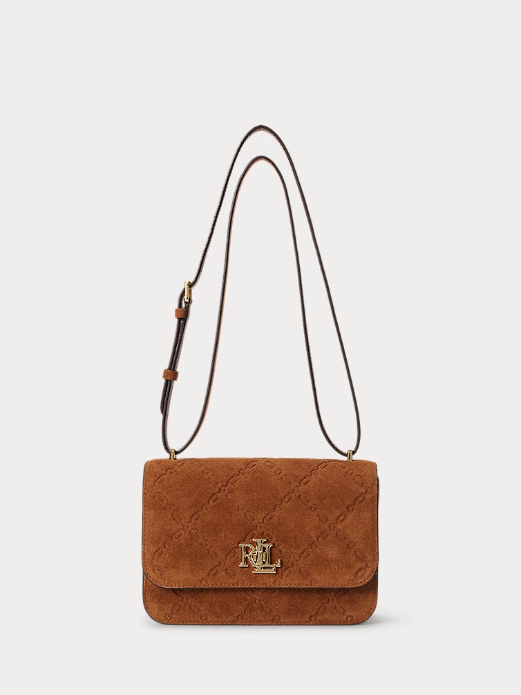Lauren Ralph Lauren Medium Embossed Suede Sophee Bag Nwt